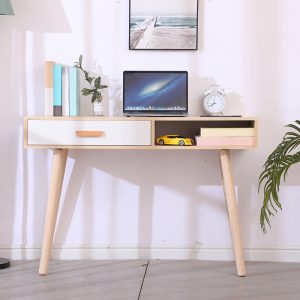 Mutifunctional Writing Study Laptop Desk With Storage Drawer-Natural