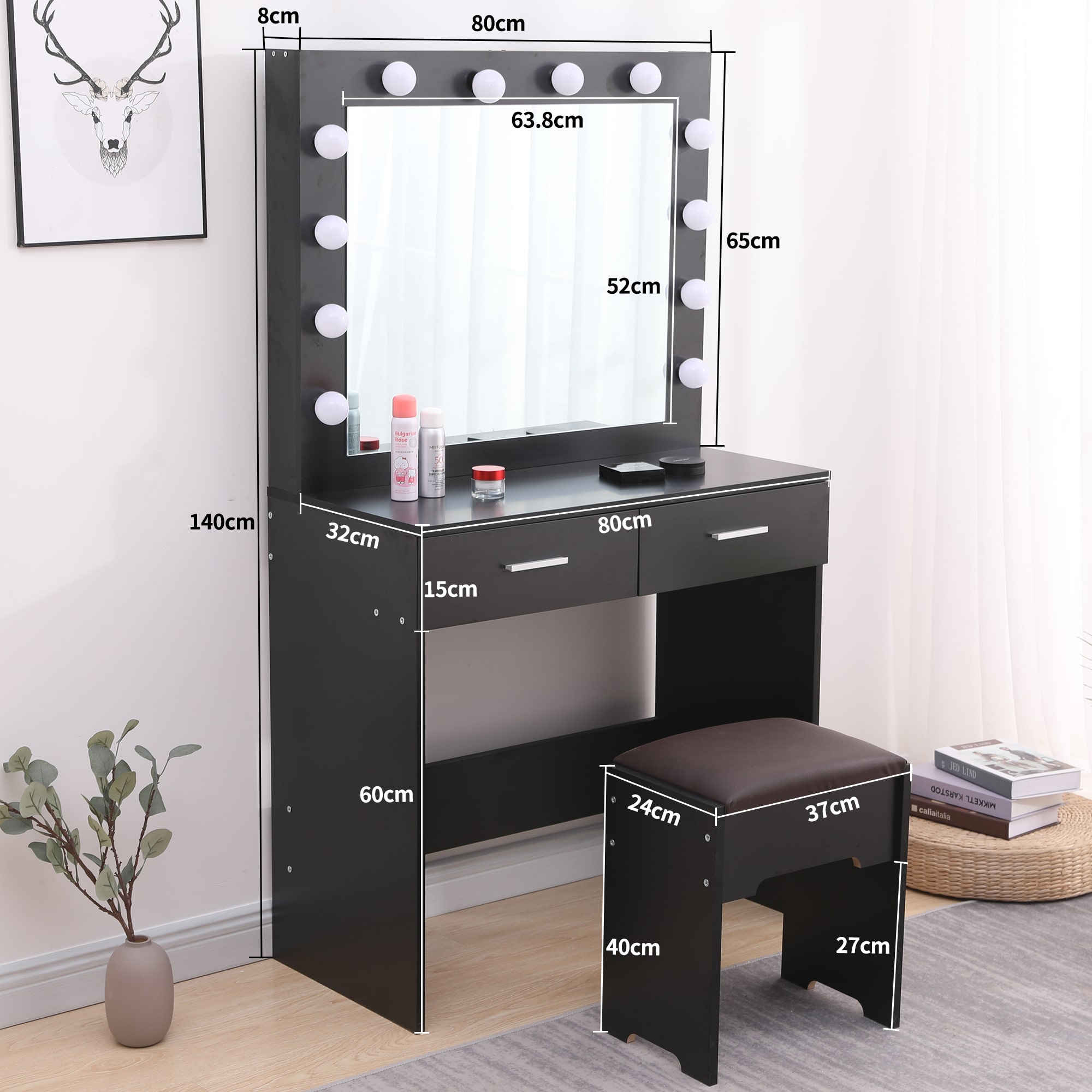 Light up makeup best sale table