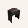 Fidel vanity set with cushioned stool and black finish.
