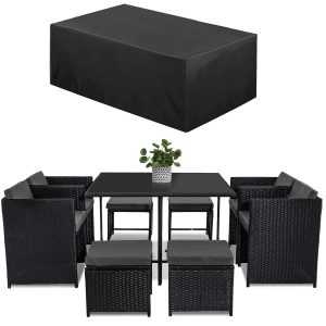 Furniture Cover for Horrocks 8 Seater Dining Set Rectangular Black