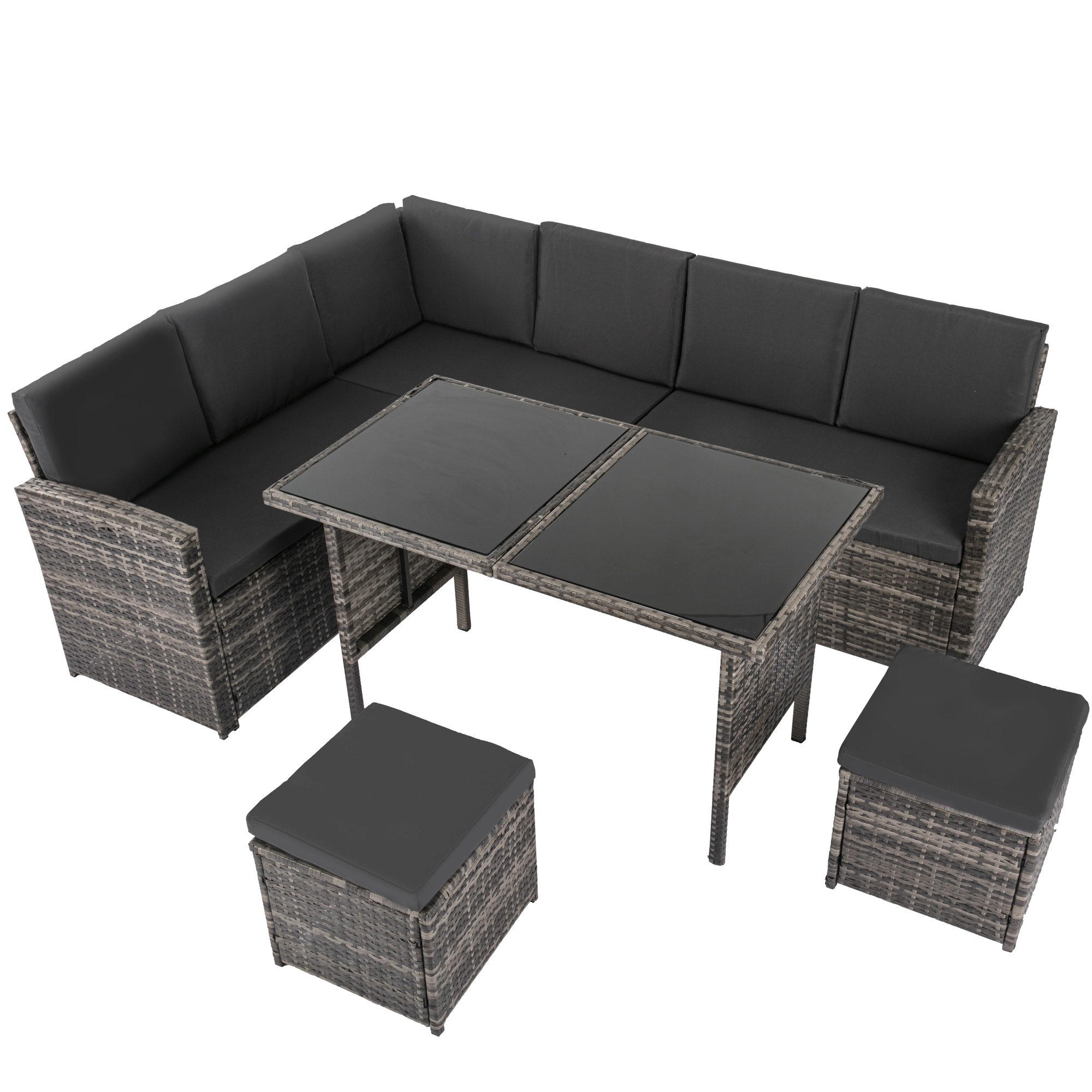 Ella 8 Seater Modular Outdoor Garden Lounge and Dining Set with Table