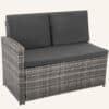 Ella 8-Seater Modular Outdoor Garden Lounge and Dining Set with Table and Stools in Dark Grey Weave - Thumbnail Image 5