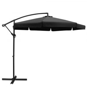 Azula Outdoor Umbrella in Black - Garden, Poolside and Terrace Parasol