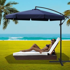 Azula Outdoor Umbrella in Navy - Garden, Poolside and Terrace Parasol