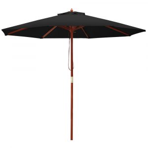 Abilene Outdoor Black Umbrella and Pole - Garden, Poolside and Terrace Parasol – Cantilever Design