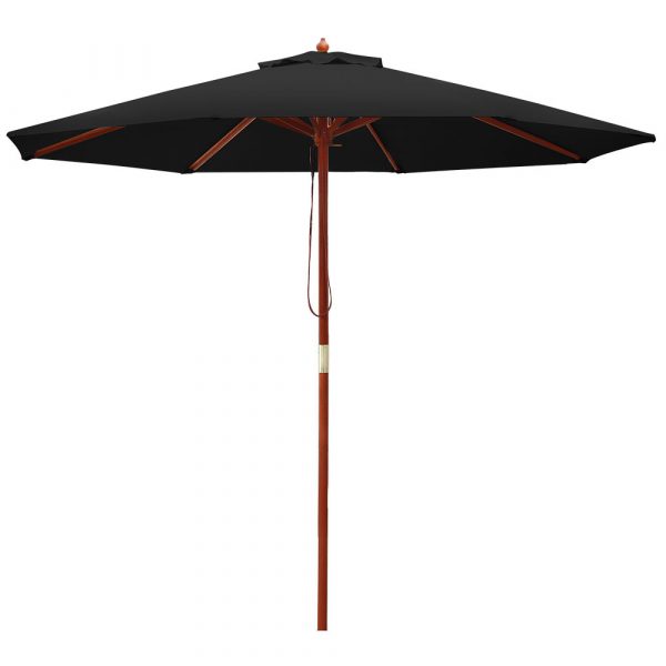 Abilene Outdoor Black Umbrella and Pole - Garden, Poolside and Terrace Parasol – Cantilever Design