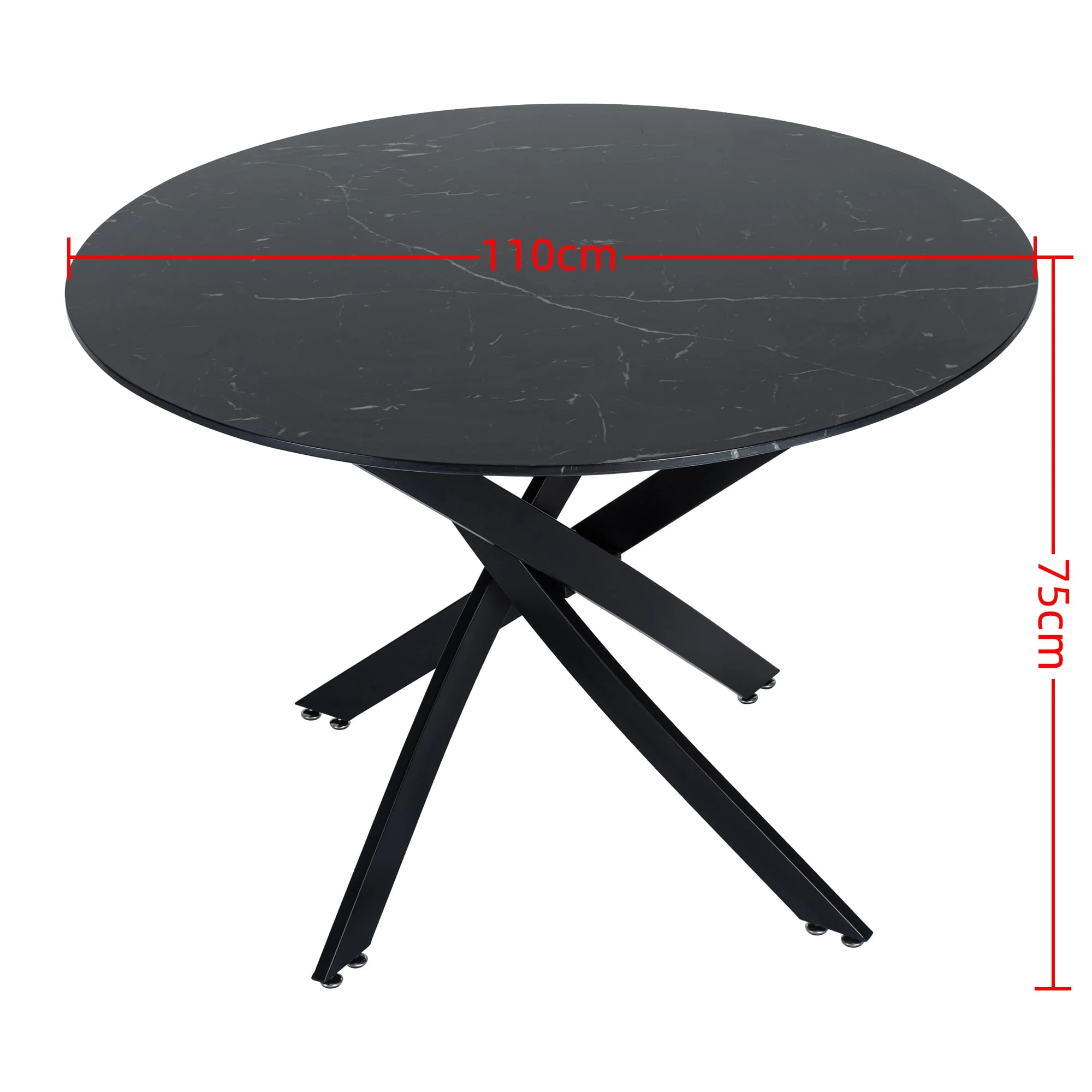 Modern Marble Round Dining Set with Sherpa Chairs - Image 14