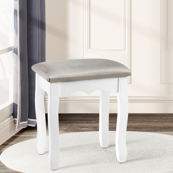 Grey Stool for Dressing Table