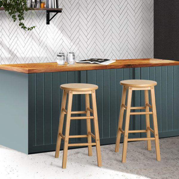 Wooden Bar Stools With Round Seat