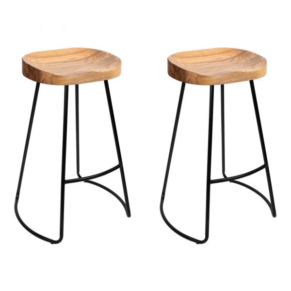 Industrial Inspired Backless Wooden Stools