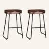 Industrial Inspired Backless Wooden Stools - Thumbnail Image 5