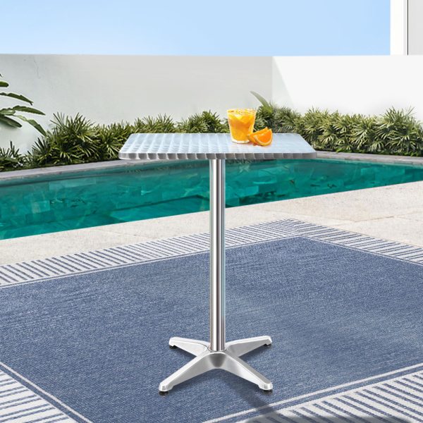 Adjustable Aluminum Outdoor Square Bar Table