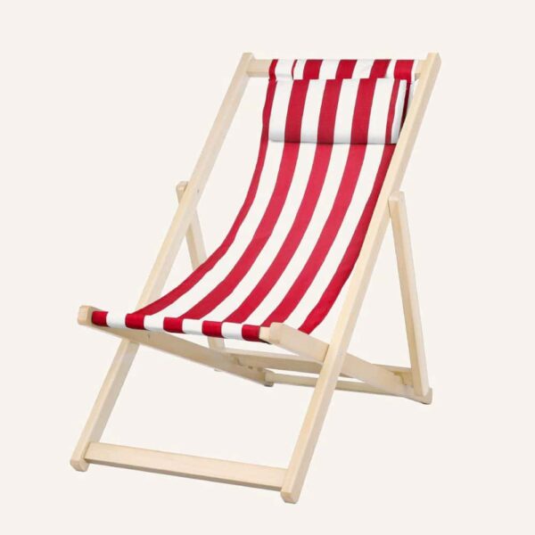 Classic Striped Red Deck Chair