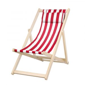 Classic Striped Red Deck Chair