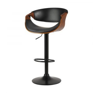 Modern Chic Wood and Leather Barstool