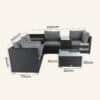 7PC Outdoor Wicker Loveseat Setting with Storage Corner (Black) - Thumbnail Image 11