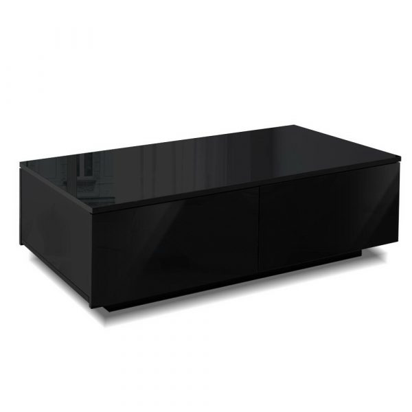 Black High Gloss Coffee Table with Drawers