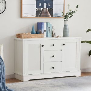 Traditional White Coastal Style Sideboard and Buffet Unit