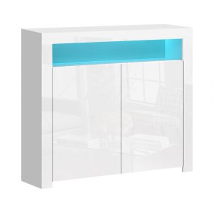 High Gloss 2 Door LED Buffet Sideboard Storage Cabinet