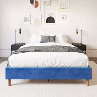 Velvet Blue Bed Frame