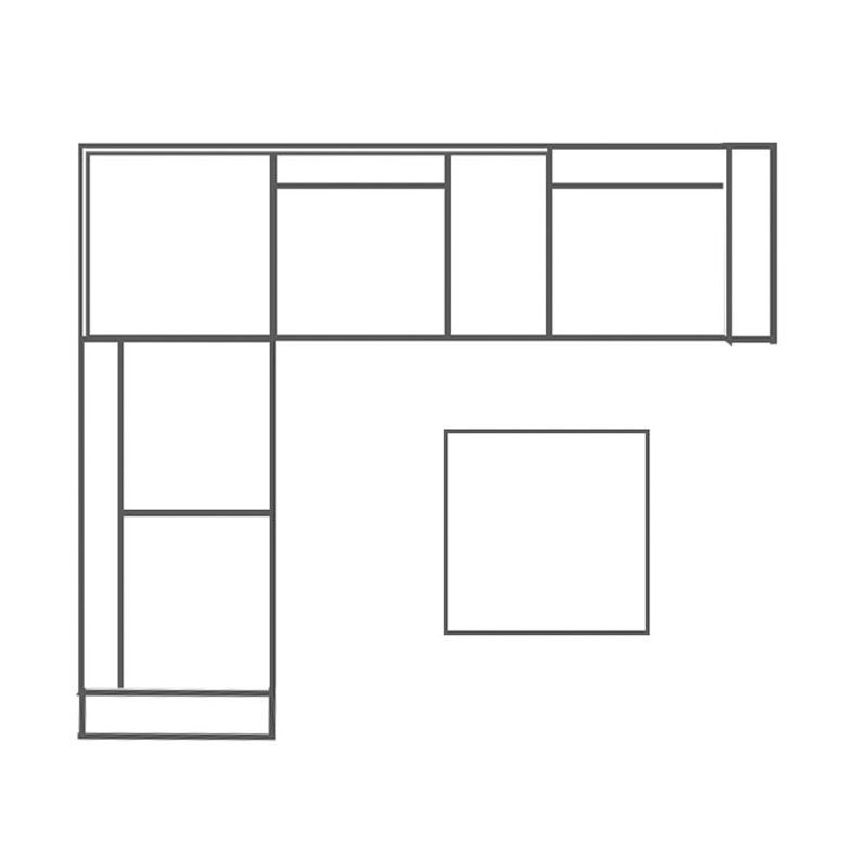 L-Shaped with Side Table