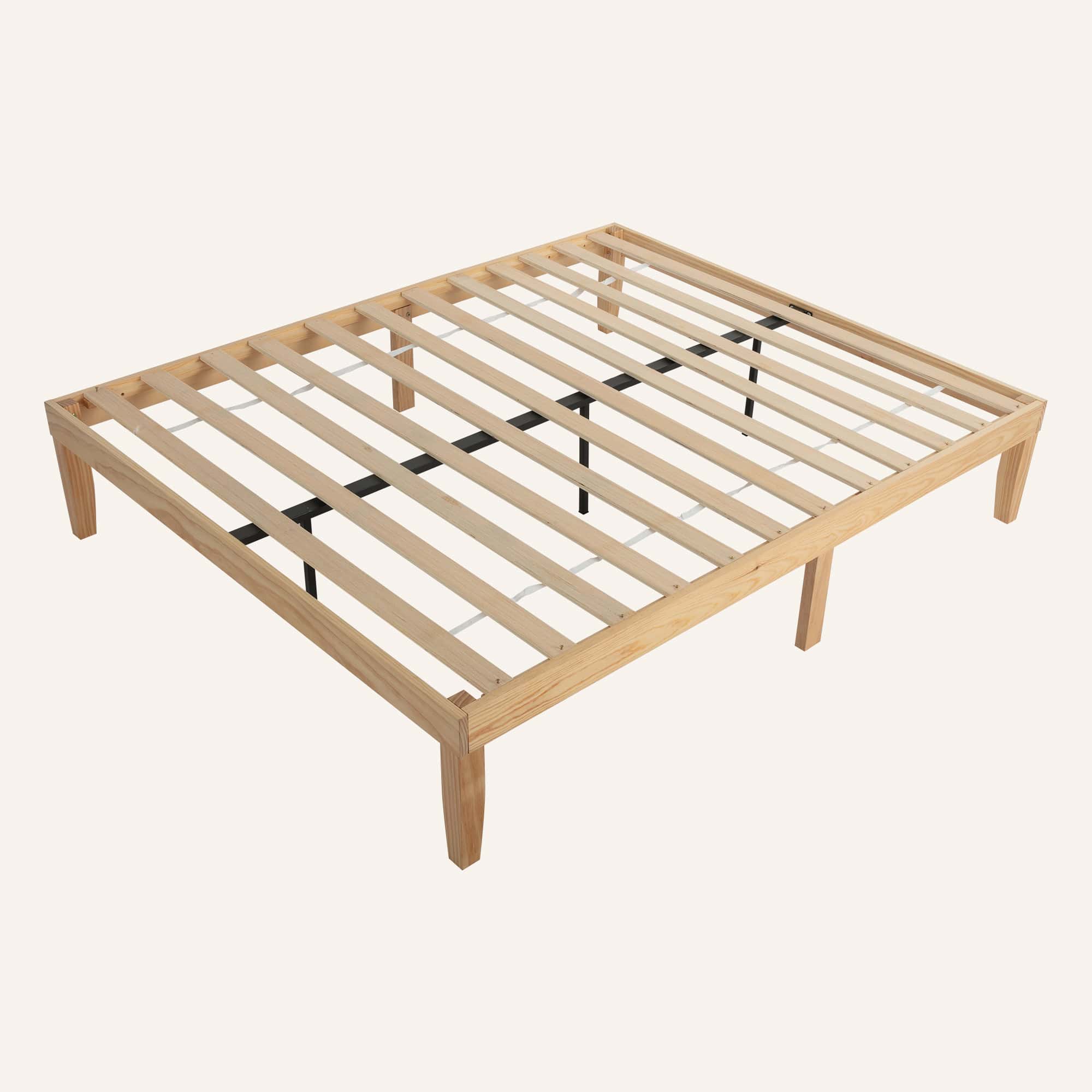 Warm Wooden Natural Bed Base Frame - Image 5