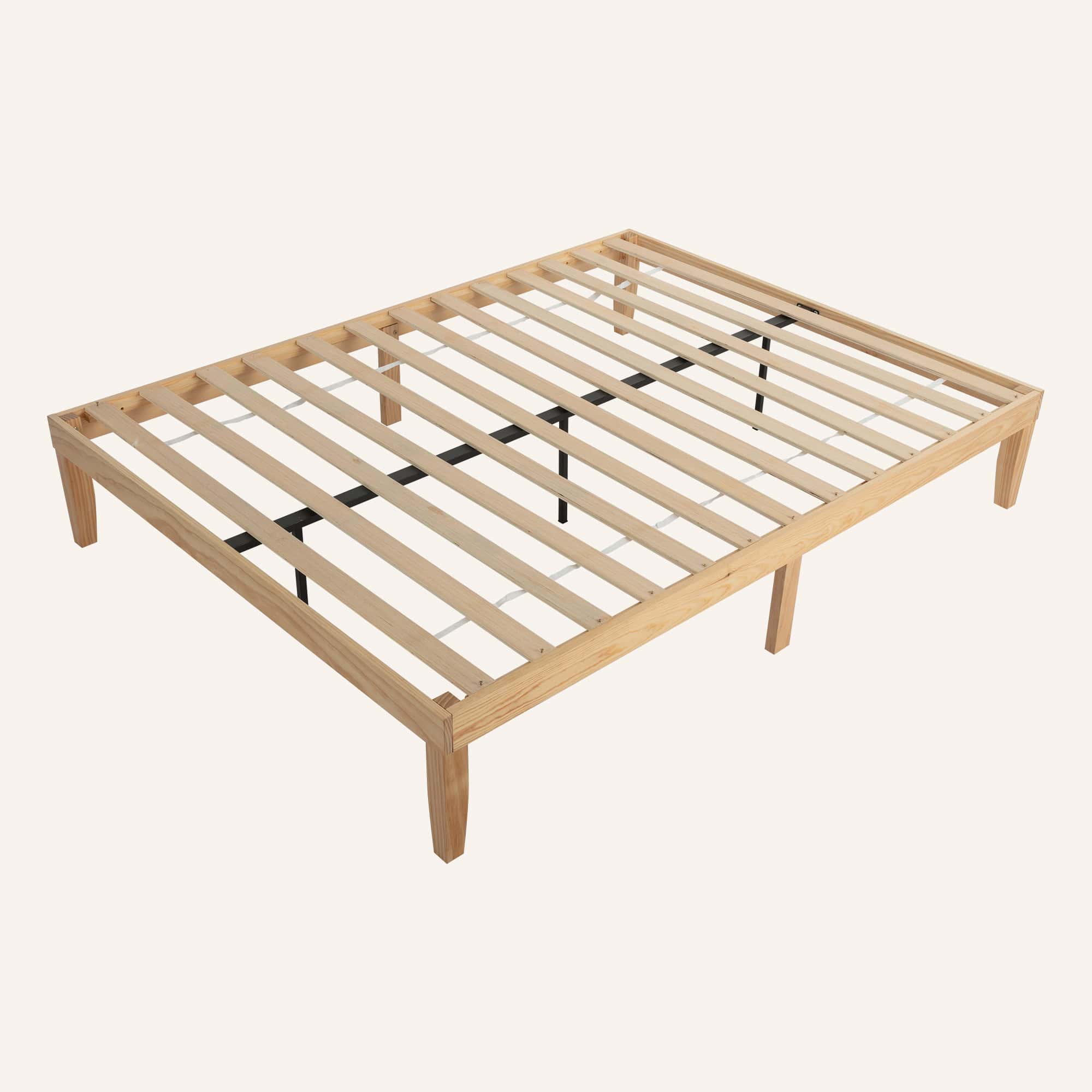 Warm Wooden Natural Bed Base Frame - Image 7