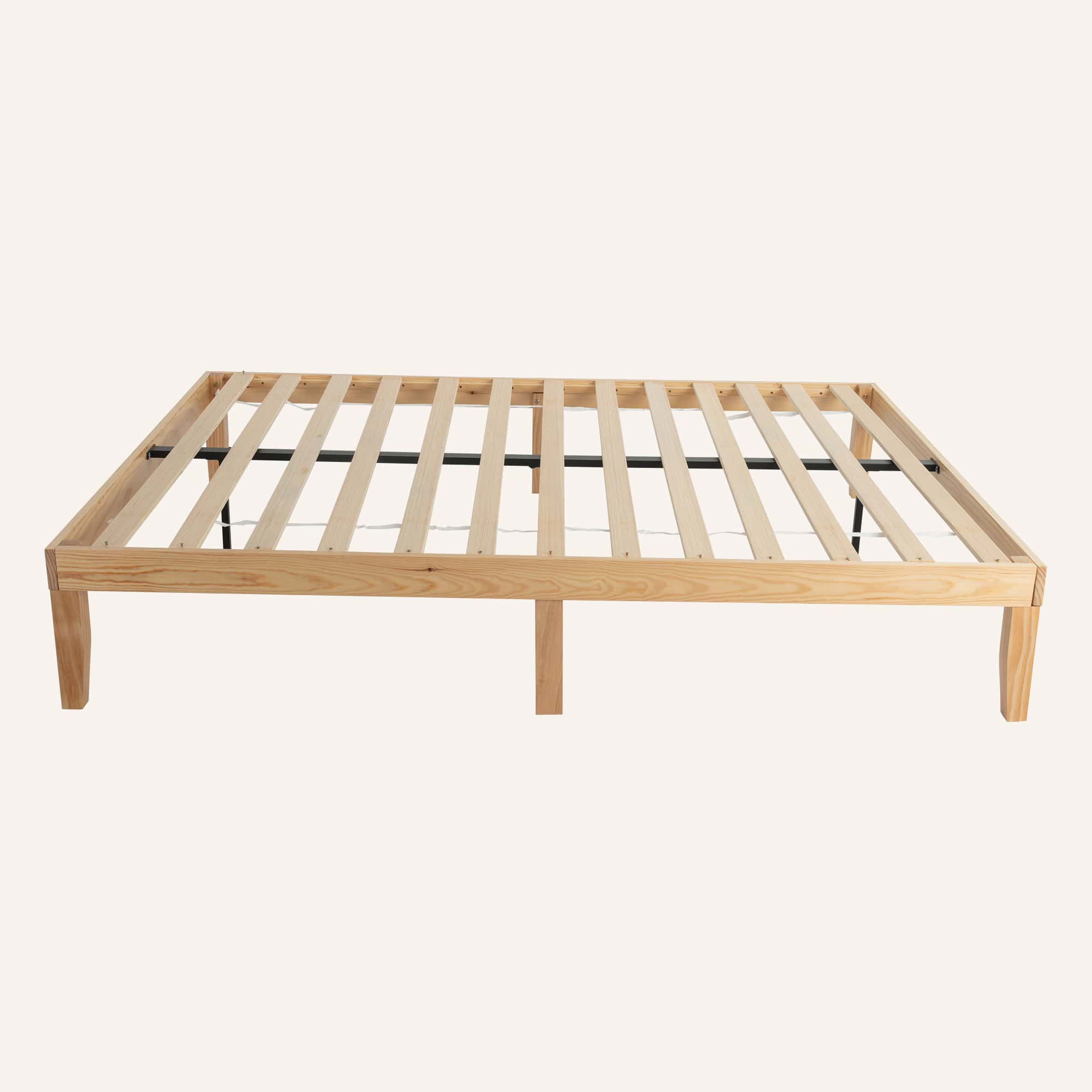Warm Wooden Natural Bed Base Frame - Image 6