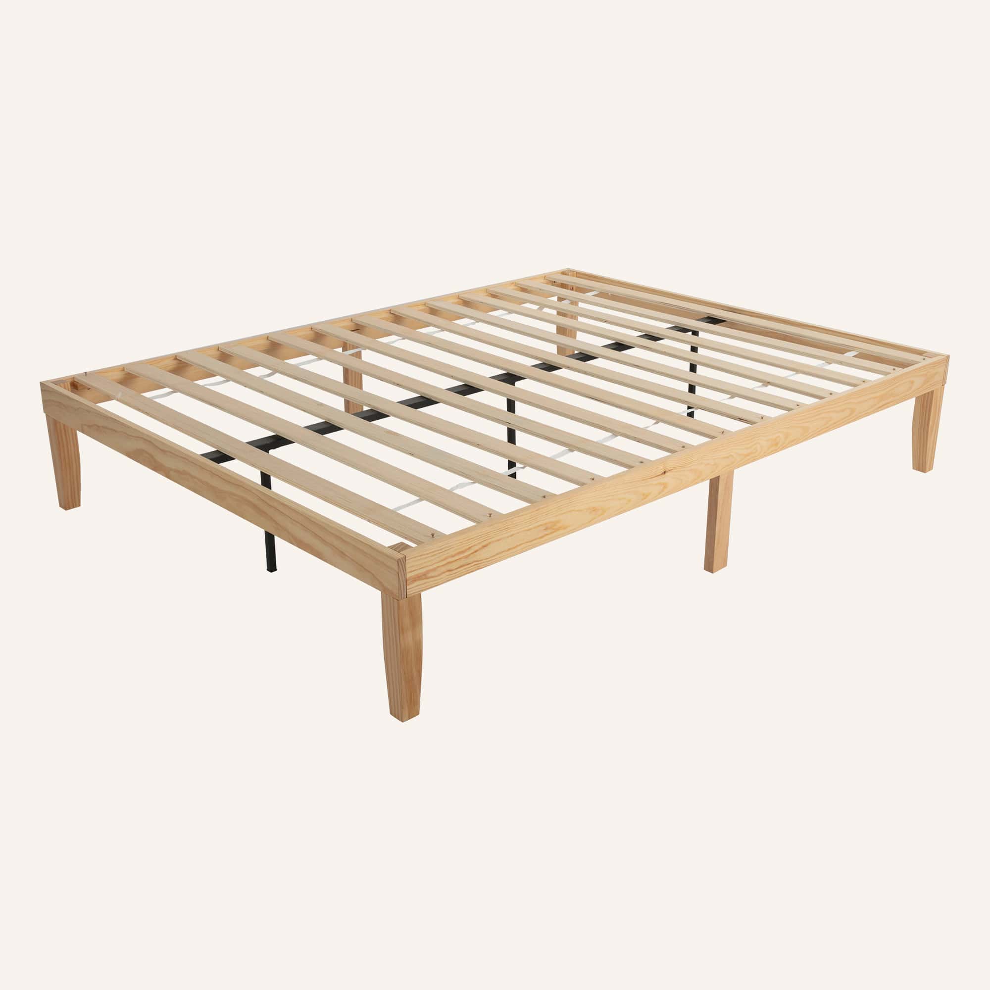 Warm Wooden Natural Bed Base Frame - Image 8