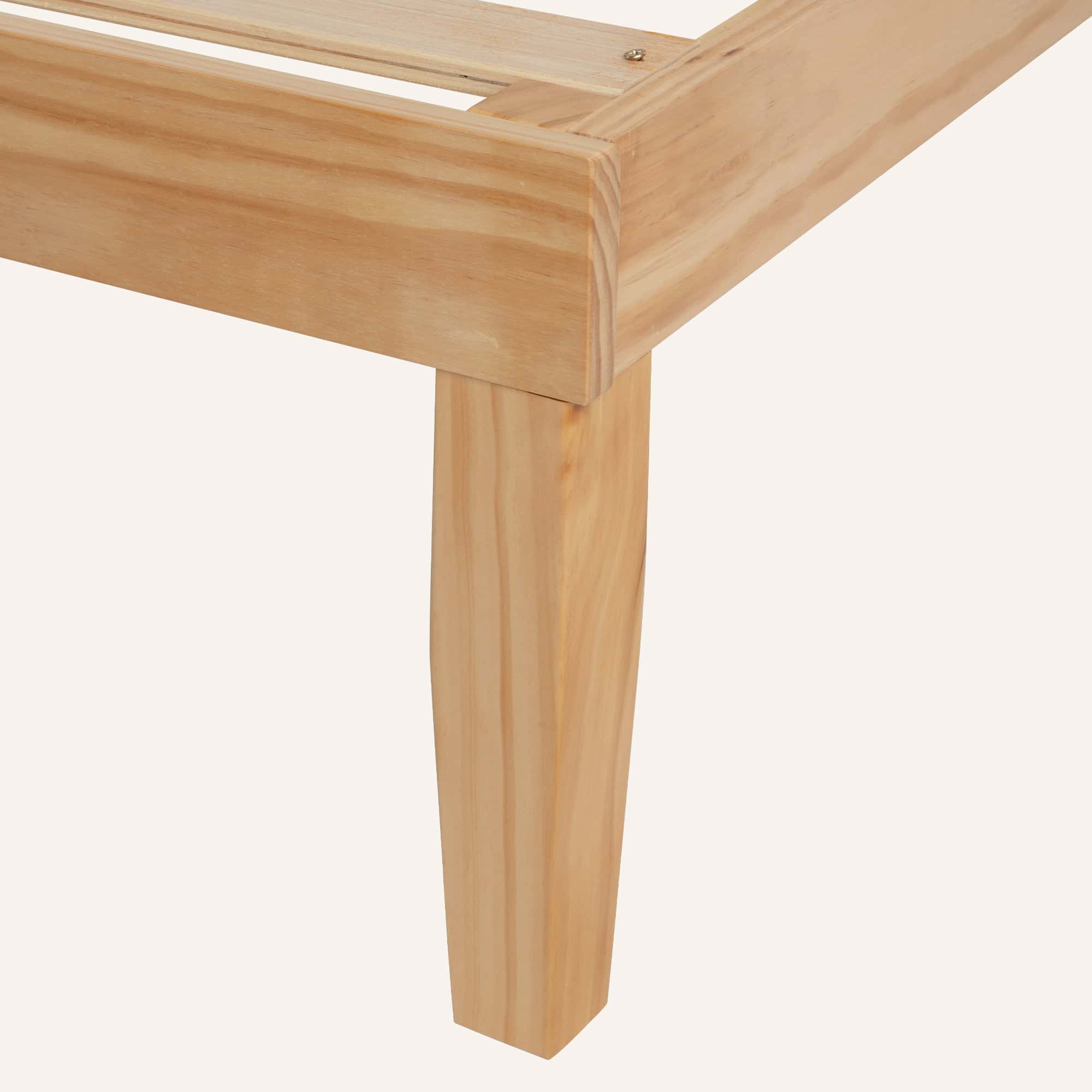 Warm Wooden Natural Bed Base Frame - Image 9