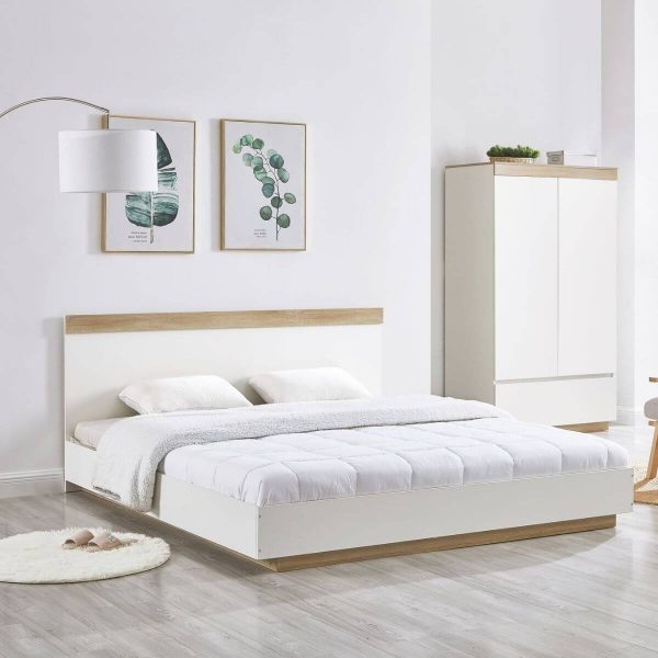 Coastal White Oak Double Bed Frame