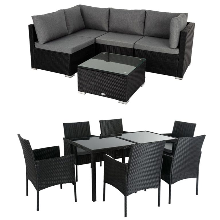Dreamo 12Piece Outdoor Lounge & Dining Set (Black) Dreamo Living
