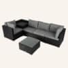 6PCS Outdoor Modular Lounge Sofa Coogee-Black - Thumbnail Image 7