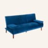 3 Seater Sofa Bed Couch with Cup Holder Velvet Navy - Thumbnail Image 11