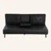 3 Seater Adjustable Sofa Bed With Cup Holder Black - Thumbnail Image 10