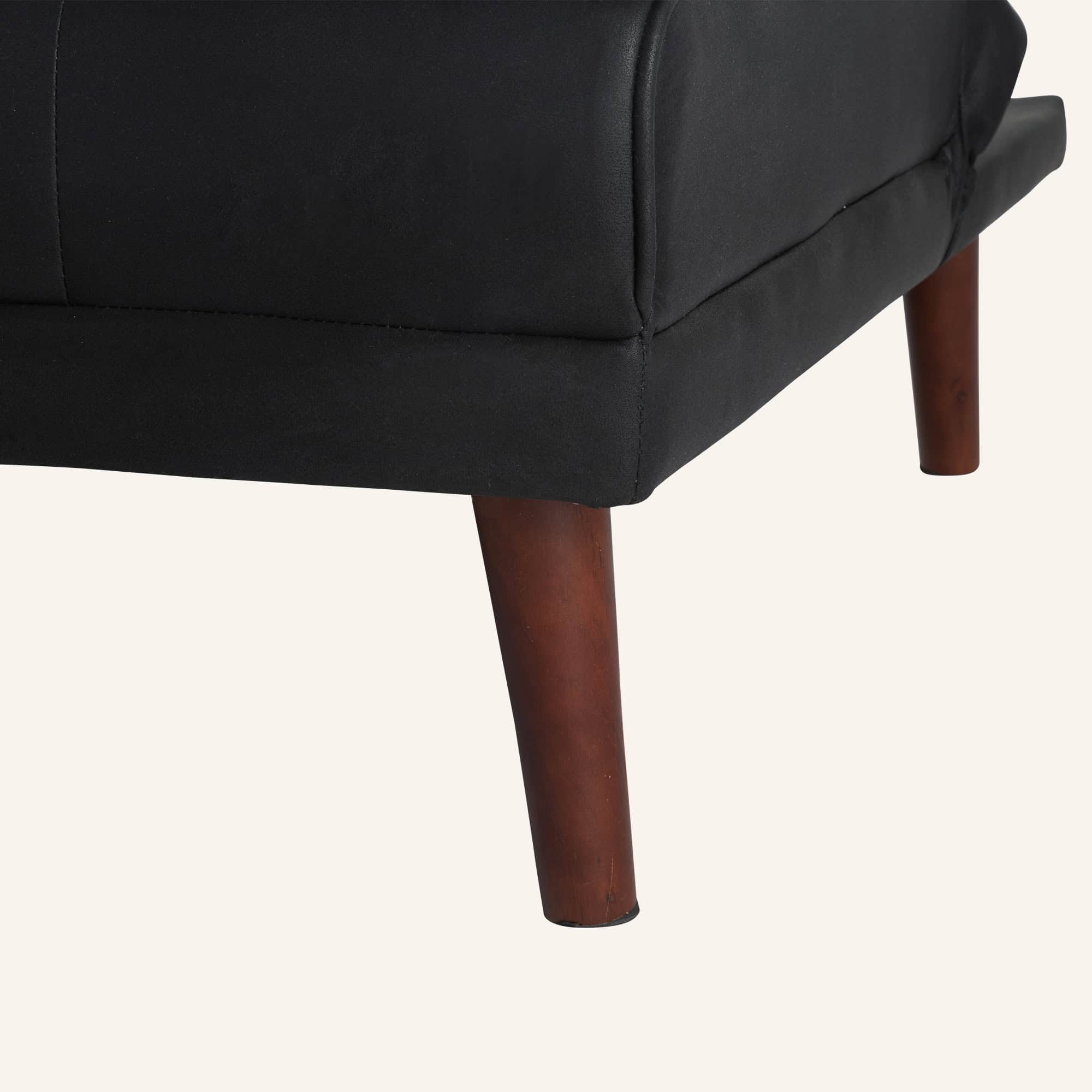3 Seater Adjustable Sofa Bed With Cup Holder Black - Image 11