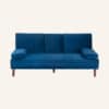 3 Seater Sofa Bed Couch with Cup Holder Velvet Navy - Thumbnail Image 7