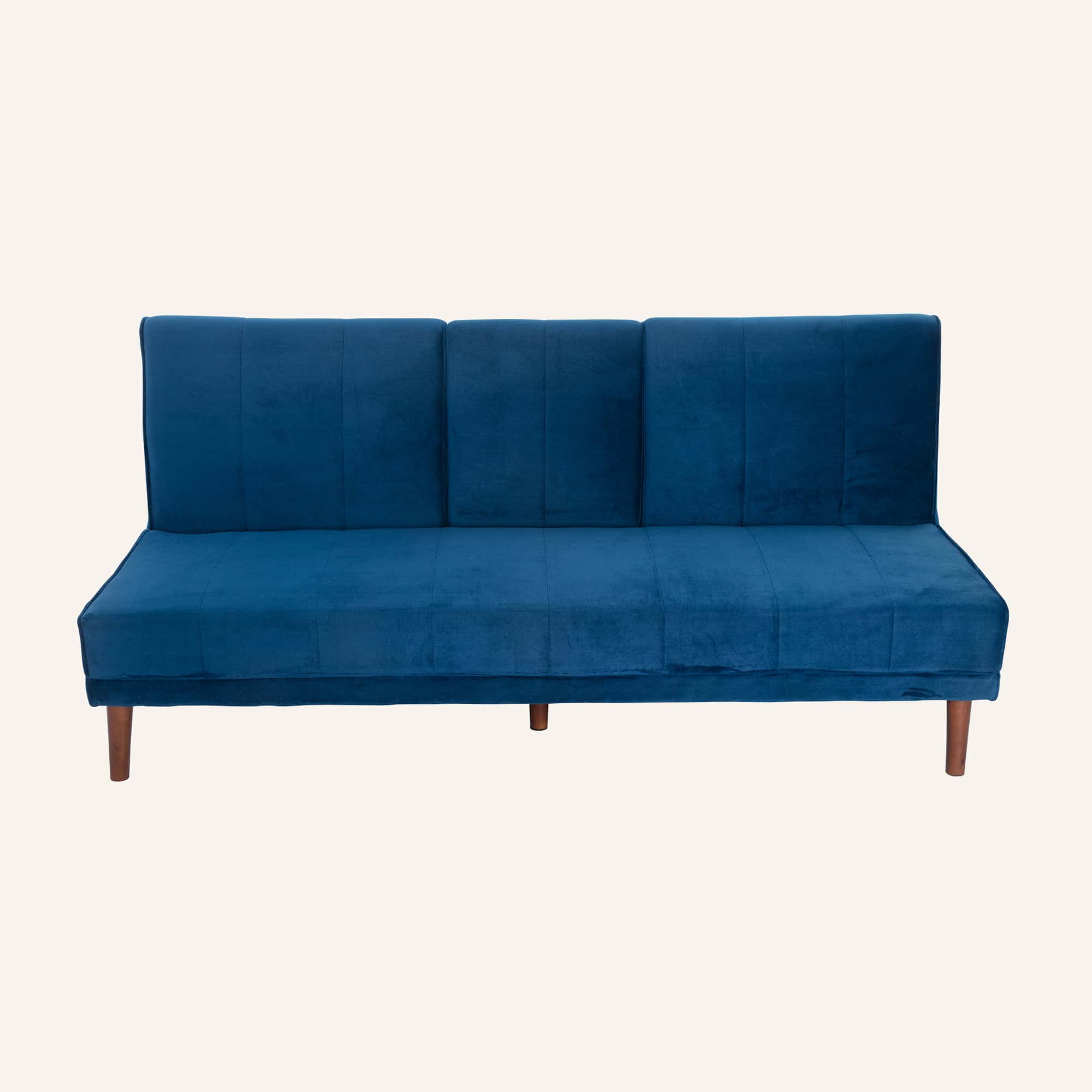 3 Seater Sofa Bed Couch with Cup Holder Velvet Navy - Image 10