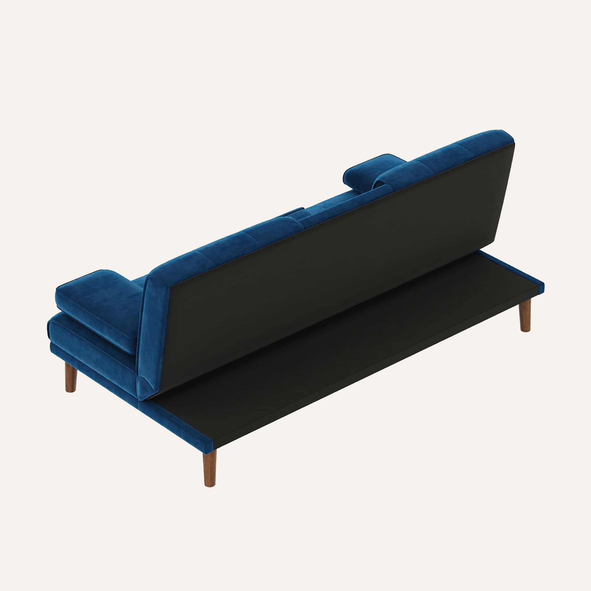 3 Seater Sofa Bed Couch with Cup Holder Velvet Navy - Image 14