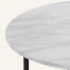 White marble effect round coffee table with gold legs for modern living rooms.