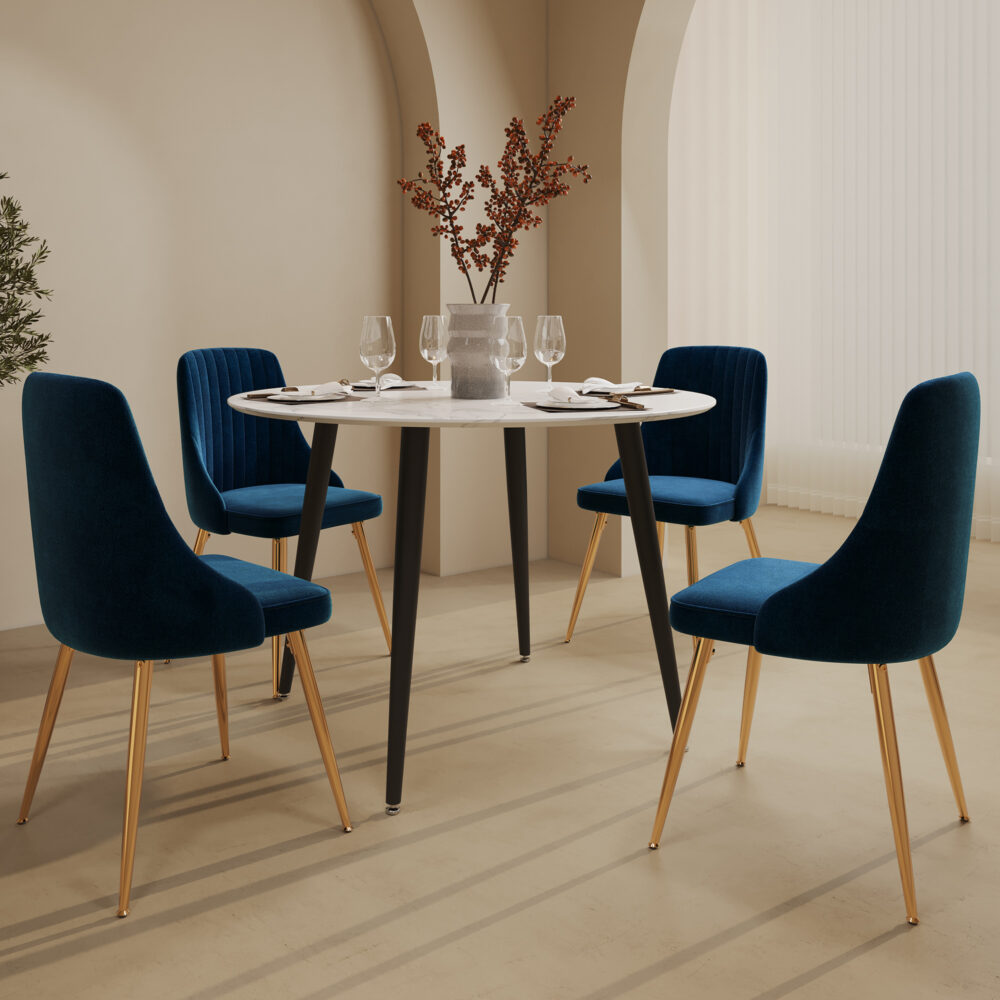 Ocean's Velvet Dining Set - Dreamo Living