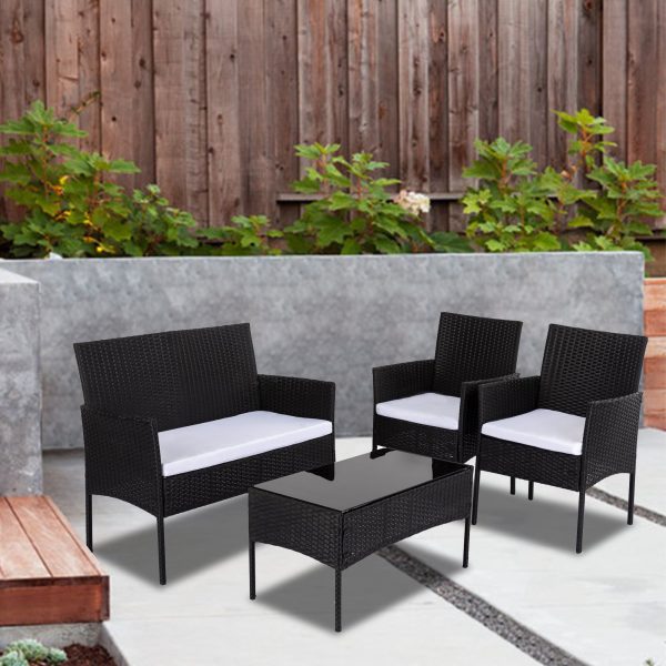 Ville 4-Seater PE Wicker Outdoor Lounge Sofa Set