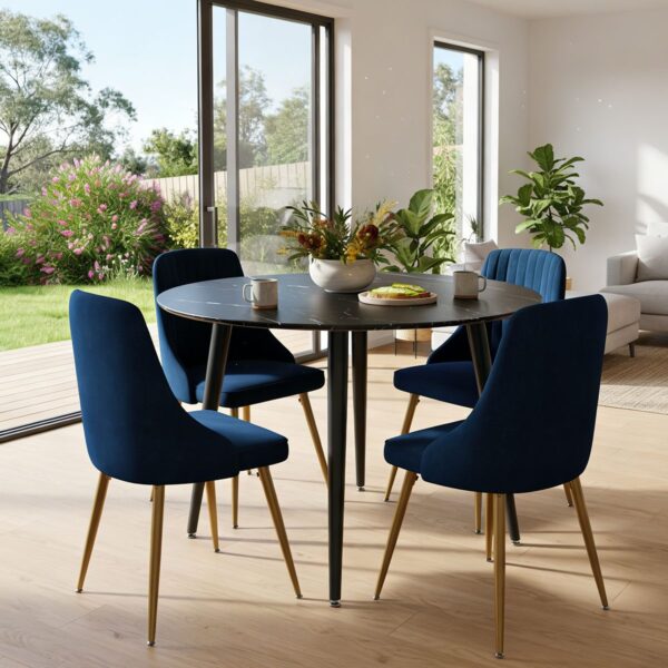 Blue Velvet Bistro Dining Set
