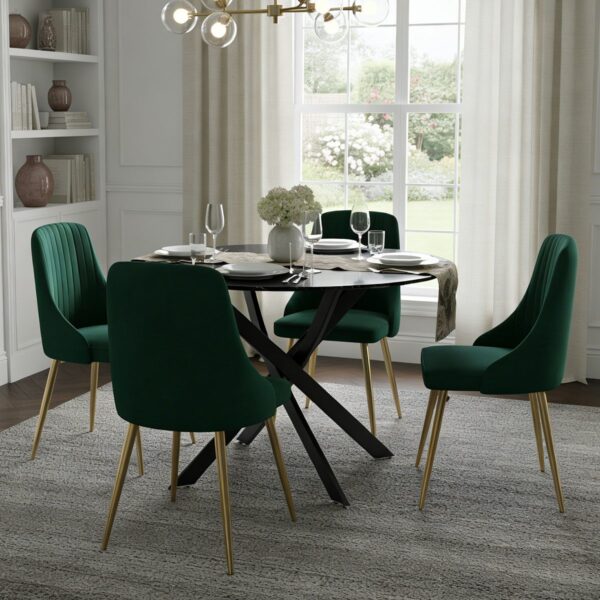 The Velvet Marble Table and Chair Set