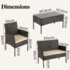 Breeze 4-Seat Wicker Outdoor Lounge Set - Thumbnail Image 8