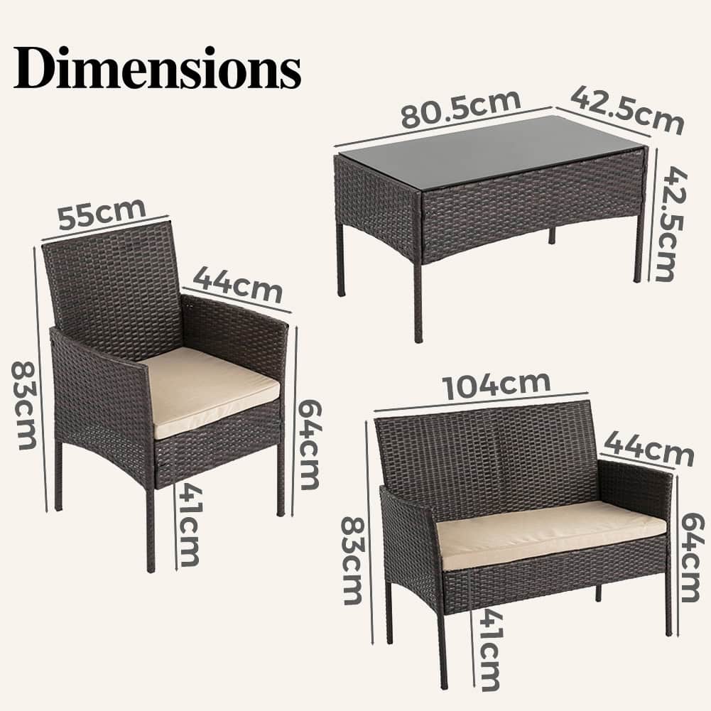 Breeze 4-Seat Wicker Outdoor Lounge Set - Image 8