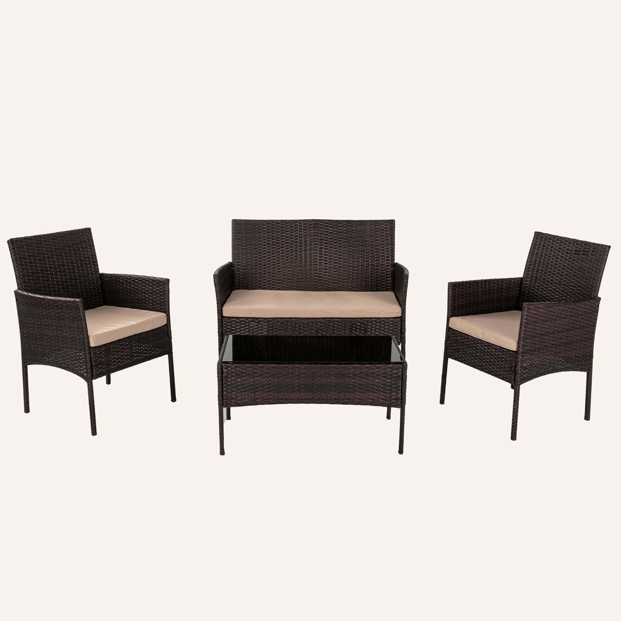 Breeze 4-Seat Wicker Outdoor Lounge Set - Image 4