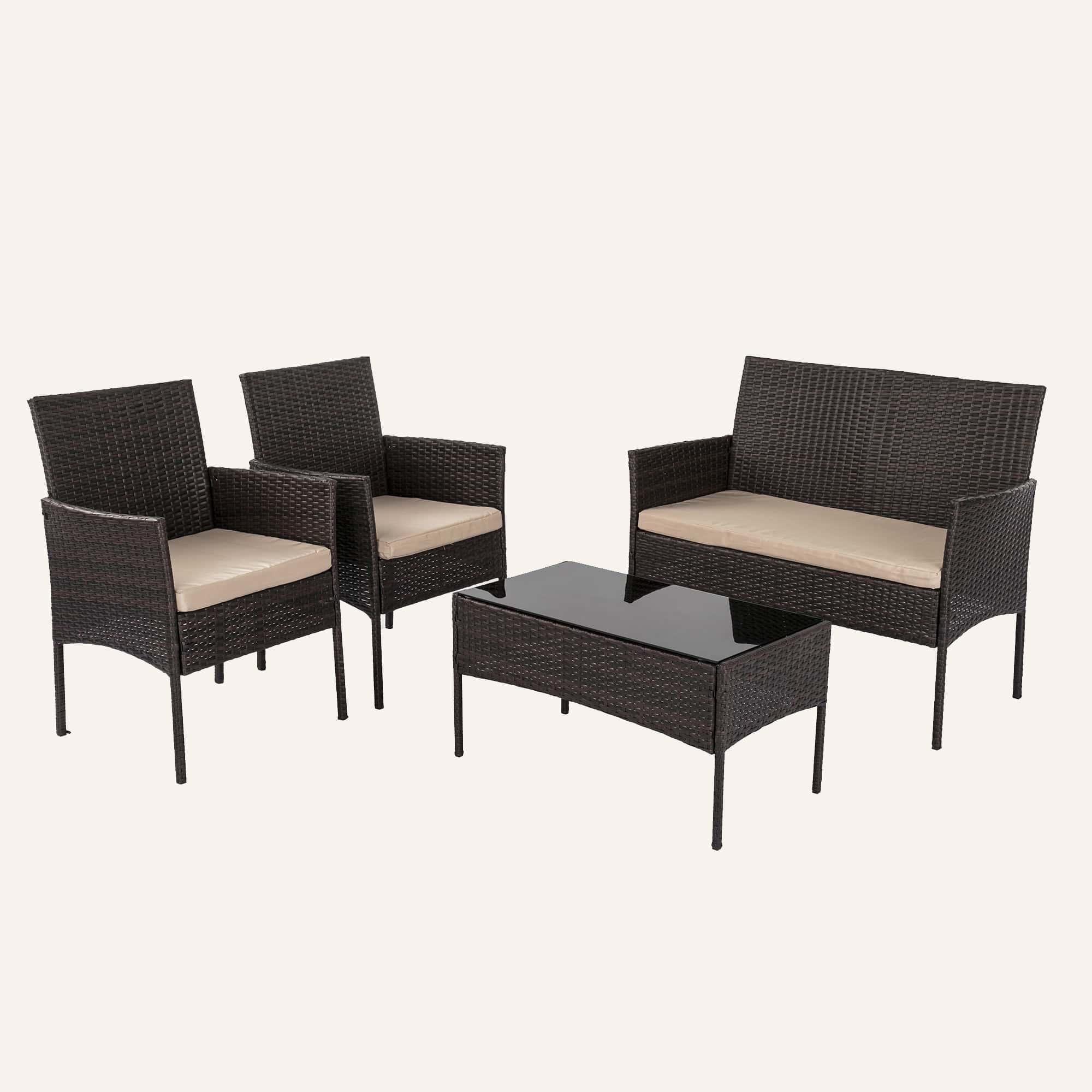Breeze 4-Seat Wicker Outdoor Lounge Set - Image 3