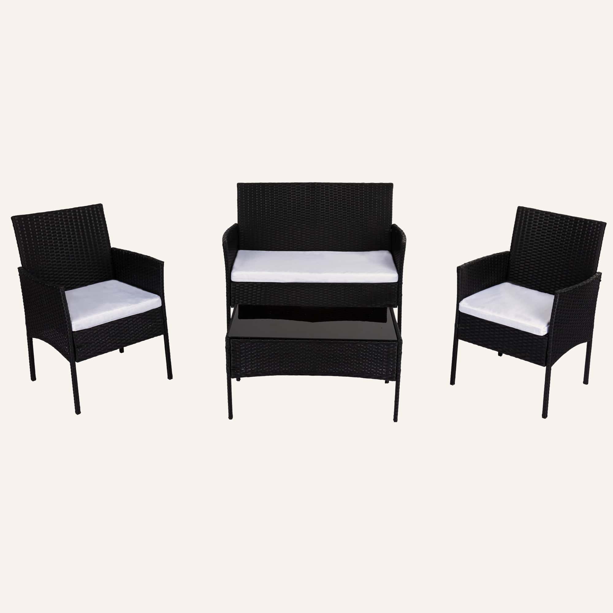 Ville 4-Seater PE Wicker Outdoor Lounge Sofa Set - Image 10