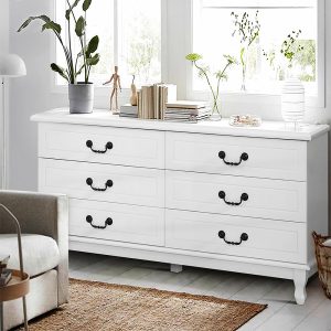White Lowboy Bedroom Chest of Drawers